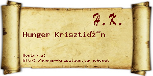 Hunger Krisztián névjegykártya